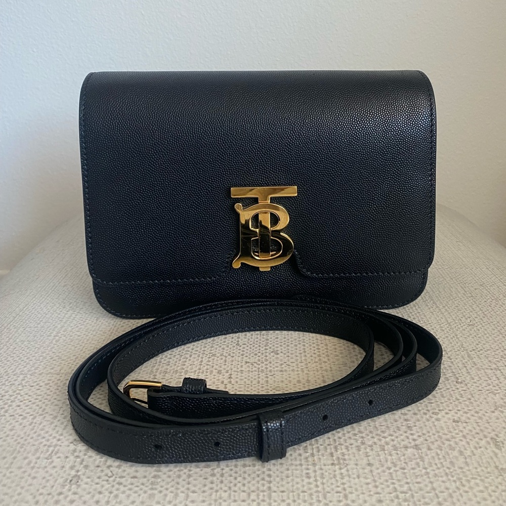 Burberry Tb Small Leather Calfskin Shoulder Bag - Black *excellent condition*